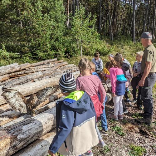 der Bussard faszinierte die Kinder ebenfalls