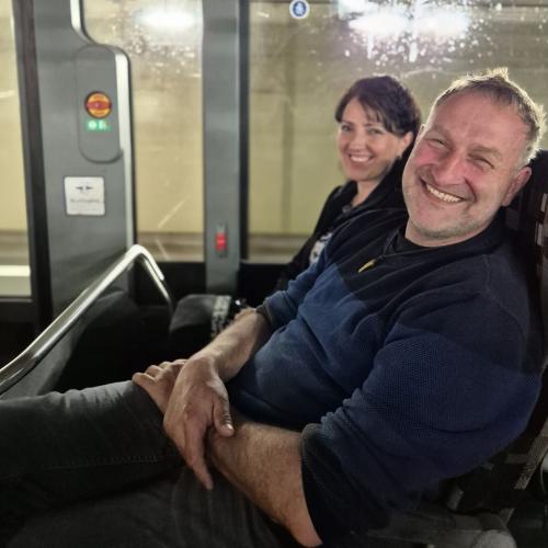 Auf der Hinfahrt zur Sicherheitsolympiade 