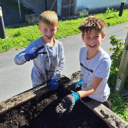 große Freude bei der Kartoffelernte 